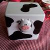 Cow cheese-container - thank you Paul for generous donation of embroidered dungarees