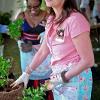 Haley and Dawn interacting the gardening way - smiles